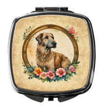 Load image into Gallery viewer, Irish Wolfhound and Flowers Compact Mirror – Stylish Purse Mirror with Artistic Covers