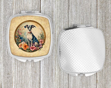 Load image into Gallery viewer, Italian Greyhound and Flowers Compact Mirror – Stylish Purse Mirror with Artistic Covers