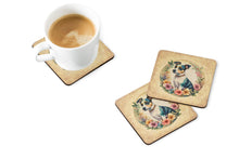 Load image into Gallery viewer, Jack Russell Terrier and Flowers Coasters - Set of 4 Lightweight Foam, Absorbent Drink Coasters