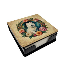 Load image into Gallery viewer, Japanese Spitz and Flowers PU Leather Note Paper Holder