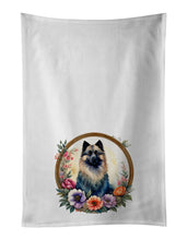 Load image into Gallery viewer, Keeshond and Flowers Kitchen Towel Set of 2
