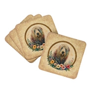 Load image into Gallery viewer, Komondor and Flowers Coasters - Set of 4 Lightweight Foam, Absorbent Drink Coasters