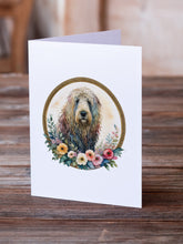 Load image into Gallery viewer, Komondor and Flowers Greeting Cards -  Blank Note Cards – 8-Pack of Artist-Designed Cards with Envelopes