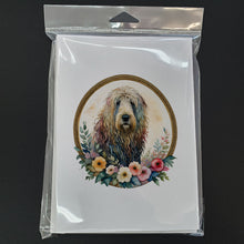Load image into Gallery viewer, Komondor and Flowers Greeting Cards -  Blank Note Cards – 8-Pack of Artist-Designed Cards with Envelopes