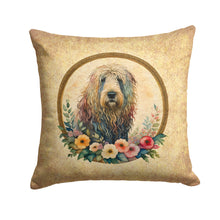 Load image into Gallery viewer, Komondor and Flowers Fabric Decorative Pillow