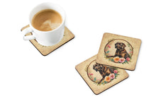 Load image into Gallery viewer, Chocolate Labrador Retriever and Flowers Coasters - Set of 4 Lightweight Foam, Absorbent Drink Coasters
