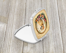 Load image into Gallery viewer, Yellow Labrador Retriever and Flowers Compact Mirror – Stylish Purse Mirror with Artistic Covers