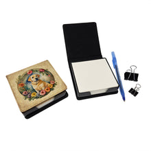 Load image into Gallery viewer, Yellow Labrador Retriever and Flowers PU Leather Note Paper Holder