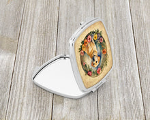 Load image into Gallery viewer, Yellow Labrador Retriever and Flowers Compact Mirror – Stylish Purse Mirror with Artistic Covers