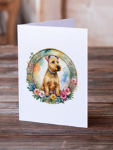 Load image into Gallery viewer, Lakeland Terrier and Flowers Greeting Cards -  Blank Note Cards – 8-Pack of Artist-Designed Cards with Envelopes