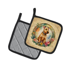 Load image into Gallery viewer, Lakeland Terrier and Flowers Pot Holders - Set of 2 Decorative Kitchen Helpers | Made in the USA