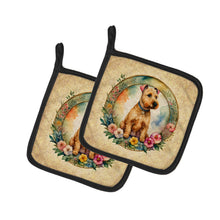 Load image into Gallery viewer, Lakeland Terrier and Flowers Pot Holders - Set of 2 Decorative Kitchen Helpers | Made in the USA