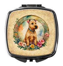 Load image into Gallery viewer, Lakeland Terrier and Flowers Compact Mirror – Stylish Purse Mirror with Artistic Covers