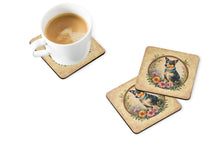 Load image into Gallery viewer, Lancashire Heeler and Flowers Coasters - Set of 4 Lightweight Foam, Absorbent Drink Coasters