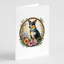 Load image into Gallery viewer, Lancashire Heeler and Flowers Greeting Cards -  Blank Note Cards – 8-Pack of Artist-Designed Cards with Envelopes