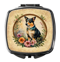 Load image into Gallery viewer, Lancashire Heeler and Flowers Compact Mirror – Stylish Purse Mirror with Artistic Covers