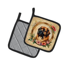 Load image into Gallery viewer, Leonberger and Flowers Pot Holders - Set of 2 Decorative Kitchen Helpers | Made in the USA