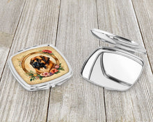 Load image into Gallery viewer, Leonberger and Flowers Compact Mirror – Stylish Purse Mirror with Artistic Covers