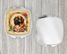 Load image into Gallery viewer, Leonberger and Flowers Compact Mirror – Stylish Purse Mirror with Artistic Covers