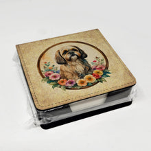 Load image into Gallery viewer, Lhasa Apso and Flowers PU Leather Note Paper Holder