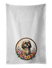 Load image into Gallery viewer, Lhasa Apso and Flowers Kitchen Towel Set of 2