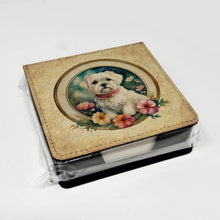 Load image into Gallery viewer, Maltese and Flowers PU Leather Note Paper Holder