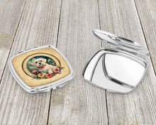 Load image into Gallery viewer, Maltese and Flowers Compact Mirror – Stylish Purse Mirror with Artistic Covers