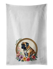 Load image into Gallery viewer, Mastiff and Flowers Kitchen Towel Set of 2