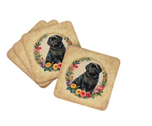 Load image into Gallery viewer, Newfoundland and Flowers Coasters - Set of 4 Lightweight Foam, Absorbent Drink Coasters