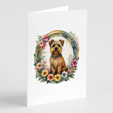 Load image into Gallery viewer, Norfolk Terrier and Flowers Greeting Cards -  Blank Note Cards – 8-Pack of Artist-Designed Cards with Envelopes