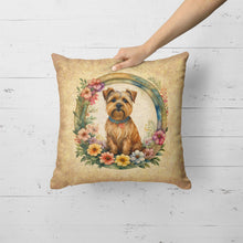Load image into Gallery viewer, Norfolk Terrier and Flowers Fabric Decorative Pillow