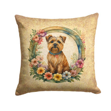 Load image into Gallery viewer, Norfolk Terrier and Flowers Fabric Decorative Pillow