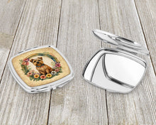 Load image into Gallery viewer, Norfolk Terrier and Flowers Compact Mirror – Stylish Purse Mirror with Artistic Covers