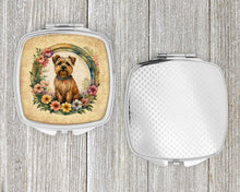 Load image into Gallery viewer, Norfolk Terrier and Flowers Compact Mirror – Stylish Purse Mirror with Artistic Covers