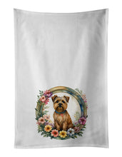 Load image into Gallery viewer, Norfolk Terrier and Flowers Kitchen Towel Set of 2