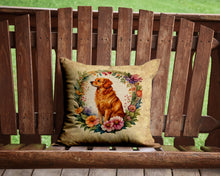 Load image into Gallery viewer, Nova Scotia Duck Tolling Retriever and Flowers Throw Pillow - 14x14 Decorative Pillow – Art for Your Home &amp; Patio