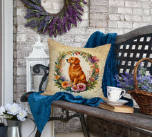Load image into Gallery viewer, Nova Scotia Duck Tolling Retriever and Flowers Fabric Decorative Pillow