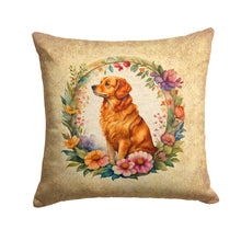 Load image into Gallery viewer, Nova Scotia Duck Tolling Retriever and Flowers Fabric Decorative Pillow