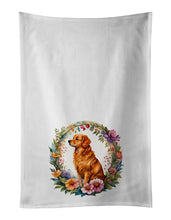 Load image into Gallery viewer, Nova Scotia Duck Tolling Retriever and Flowers Kitchen Towel Set of 2