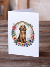 Load image into Gallery viewer, Otterhound and Flowers Greeting Cards -  Blank Note Cards – 8-Pack of Artist-Designed Cards with Envelopes