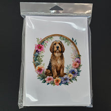 Load image into Gallery viewer, Otterhound and Flowers Greeting Cards -  Blank Note Cards – 8-Pack of Artist-Designed Cards with Envelopes