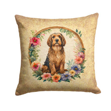 Load image into Gallery viewer, Otterhound and Flowers Throw Pillow - 14x14 Decorative Pillow – Art for Your Home &amp; Patio