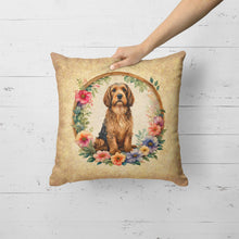 Load image into Gallery viewer, Otterhound and Flowers Fabric Decorative Pillow