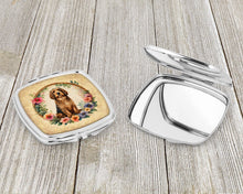 Load image into Gallery viewer, Otterhound and Flowers Compact Mirror – Stylish Purse Mirror with Artistic Covers