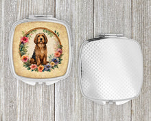 Load image into Gallery viewer, Otterhound and Flowers Compact Mirror – Stylish Purse Mirror with Artistic Covers