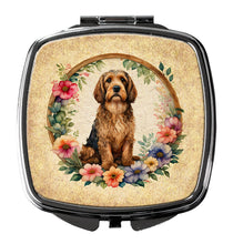 Load image into Gallery viewer, Otterhound and Flowers Compact Mirror – Stylish Purse Mirror with Artistic Covers