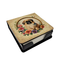 Load image into Gallery viewer, Pekingese and Flowers PU Leather Note Paper Holder
