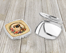 Load image into Gallery viewer, Pekingese and Flowers Compact Mirror – Stylish Purse Mirror with Artistic Covers