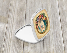 Load image into Gallery viewer, Pomeranian and Flowers Compact Mirror – Stylish Purse Mirror with Artistic Covers