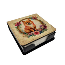 Load image into Gallery viewer, Pomeranian and Flowers PU Leather Note Paper Holder